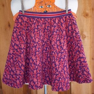 Du Pareil au meme Kids Purple/Red Floral Fleece-Lined Circle Skirt Size 10Y
